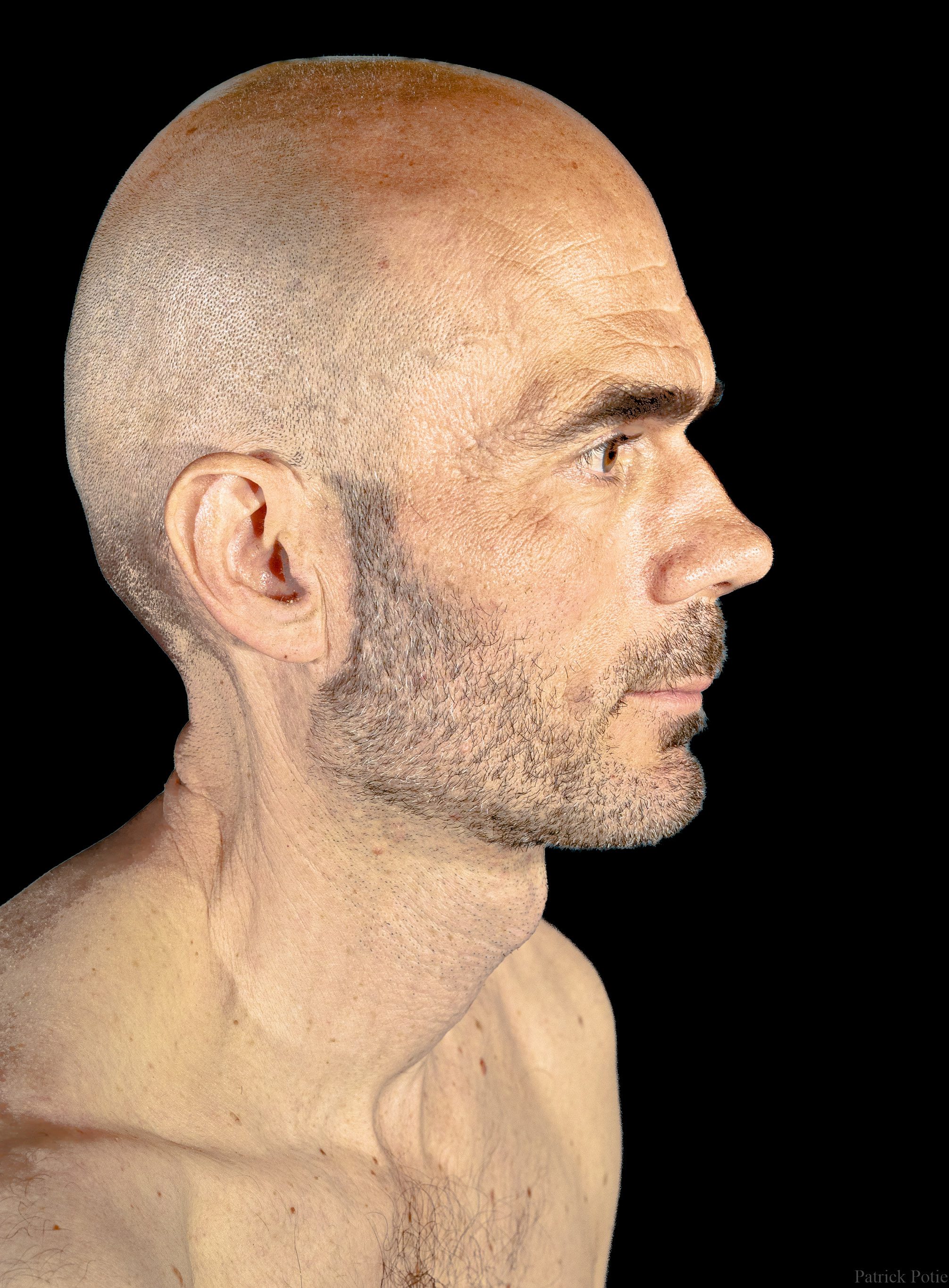 portrait en couleur d'un homme poilu et barbu